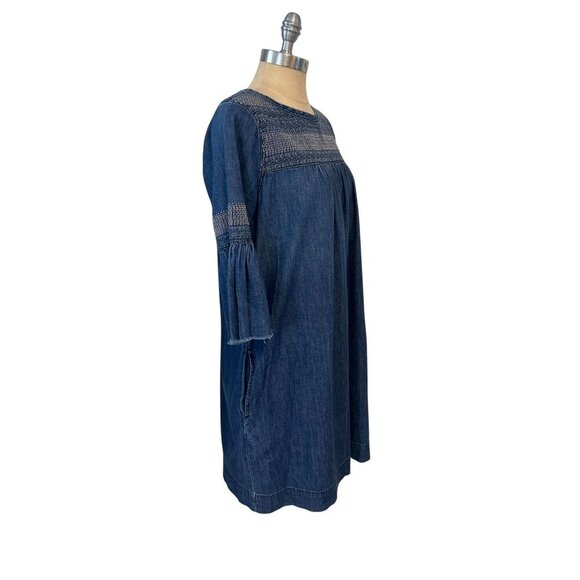 Anthropologie Current/Elliot Embroidered Denim Tunic Dress 1 Small - Picture 5 of 8